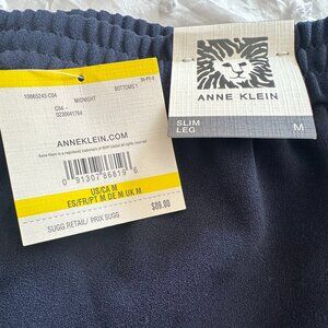 NWT Anne Klein Pull On Dress Pants Slim Leg  - Navy Women's Size Medium